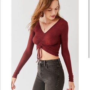 Out From Under Alexa Runched Long Sleeve Top. UO